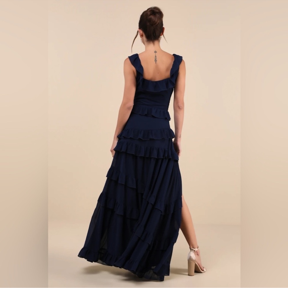 NWT Lulus Compelling Romantic Dark Blue
Ruffled Tiered Maxi Dress - Picture 4 of 15